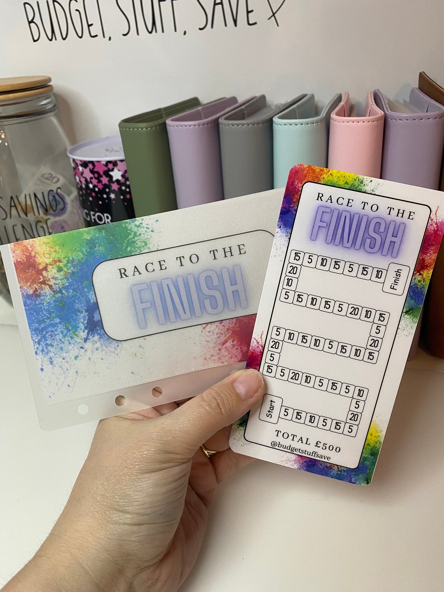 Race to the finish Tracker and wallet , Cash Stuffing, Budget Binder Trackers, Save Money, Cash Envelopes, Budgeting, Saving Challenges,