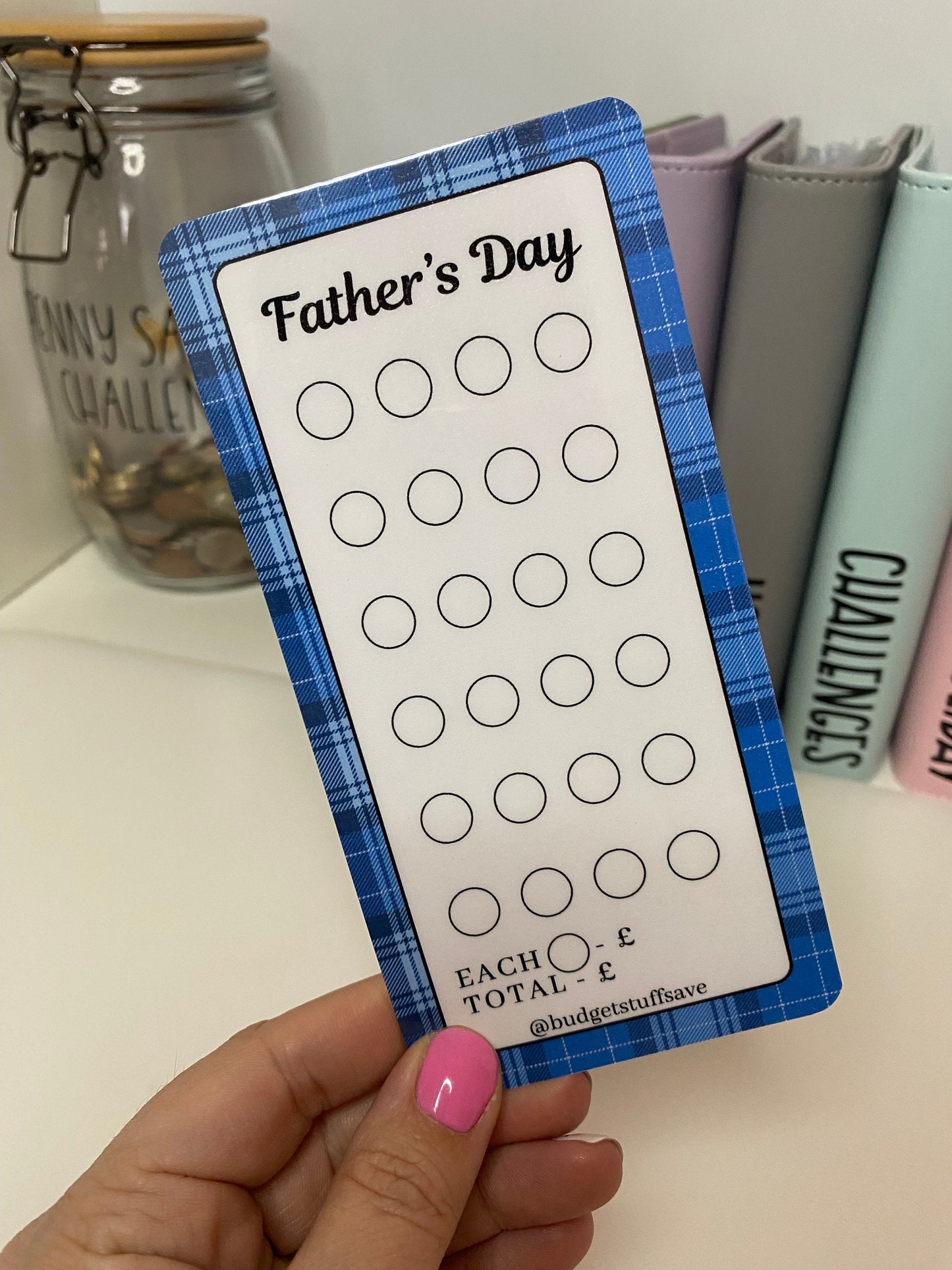 Fathers Day (Tartan) Savings Tracker and vellum wallet, Cash Stuffing, Budget Binder Trackers, Save Money, Cash Envelopes, Budgeting