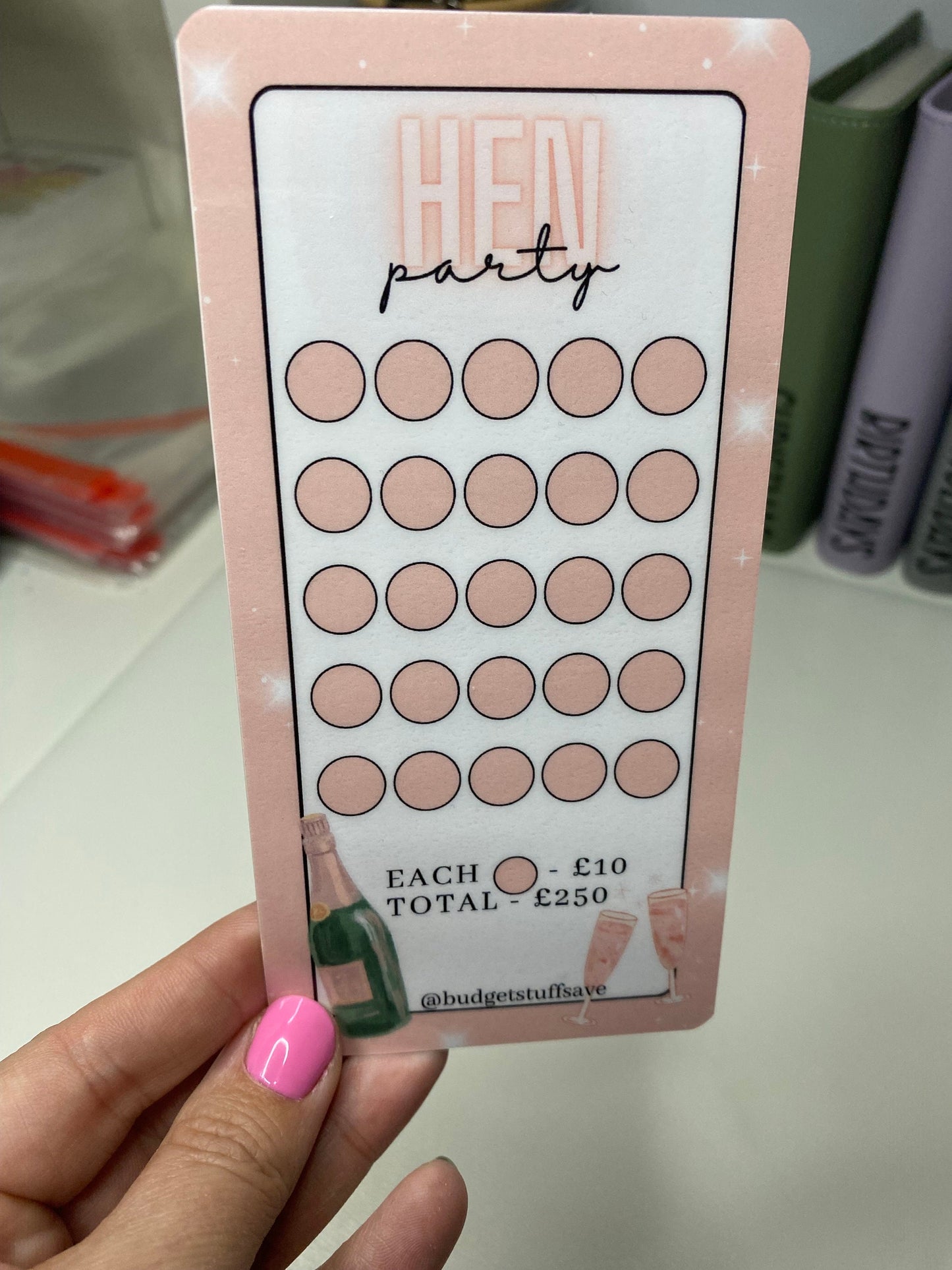 Hen party Savings Tracker and vellum wallet, cash Stuffing, Budgeting, A6 binder, Save money, Envelope method, Budget, Challenge,