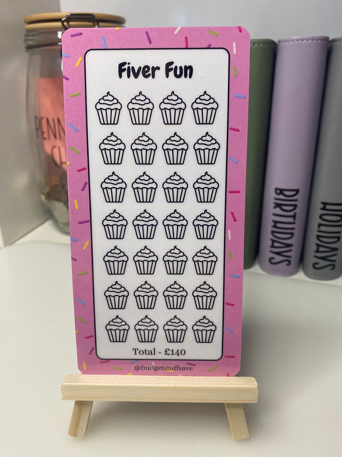 Cupcake Fiver Fun Savings Tracker, cash Stuffing, Budgeting, A6 binder, Save money, Envelope method, Budget, Challenge