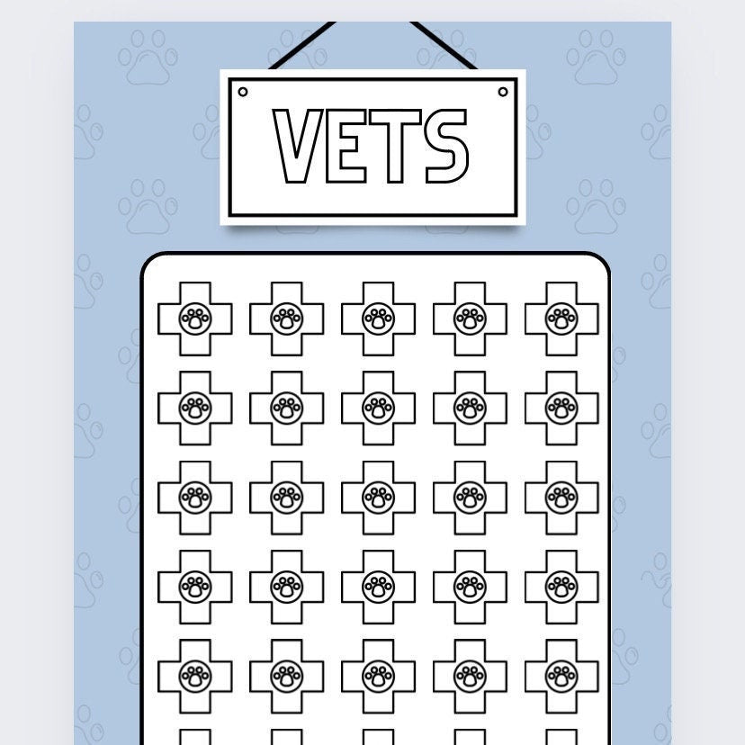 Vets Savings Tracker, Pink/Blue, Cash Stuffing, Budgeting