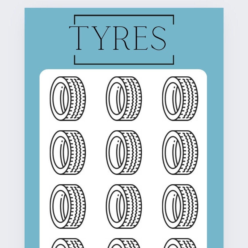 Blue Car TYRES savings tracker, budgeting, Cash stuffing