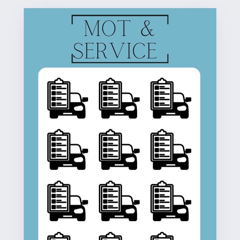Blue Car MOT & SERVICE savings tracker, budgeting, Cash stuffing