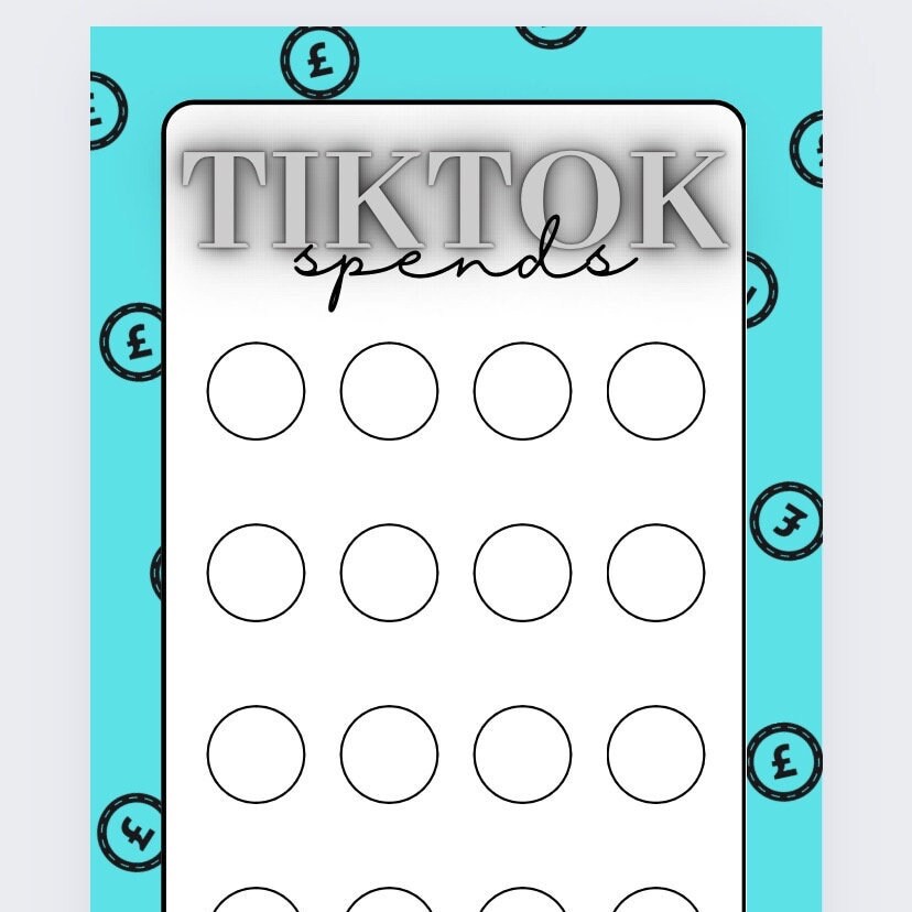 TikTok Spends Savings Tracker, cash Stuffing, Budgeting, A6 binder, Save money, Envelope method, Budget, Challenge