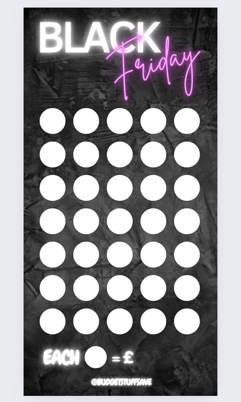 Black Friday Savings Tracker, cash Stuffing, Budgeting, A6 binder, Save money, Envelope method, Budget, Challenge