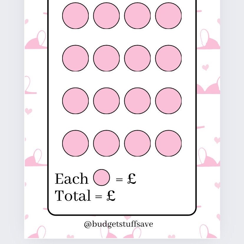 New Bra Savings Tracker, cash Stuffing, Budgeting, A6 binder, Save money, Envelope method, Budget, Challenge