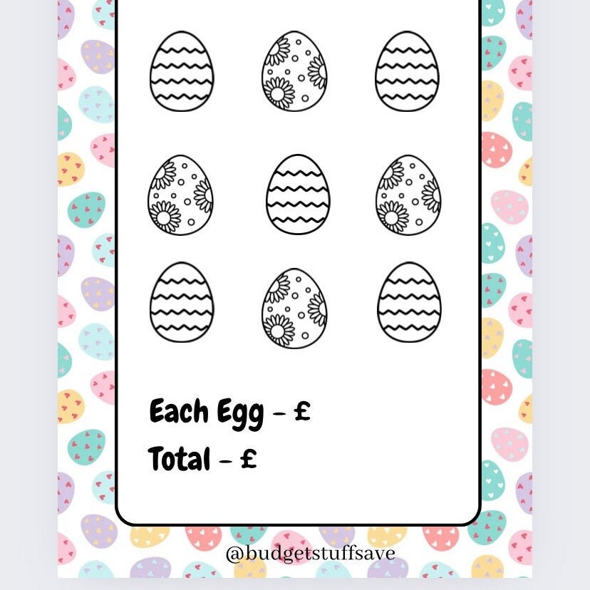 Easter Tracker and Vellum Wallet, Cash Stuffing, Budgeting