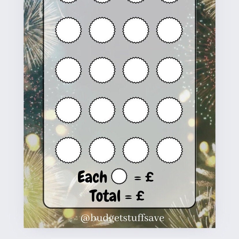 New Year themed Savings Tracker, cash Stuffing, Budgeting, A6 binder, Save money, Envelope method, Budget, Challenge