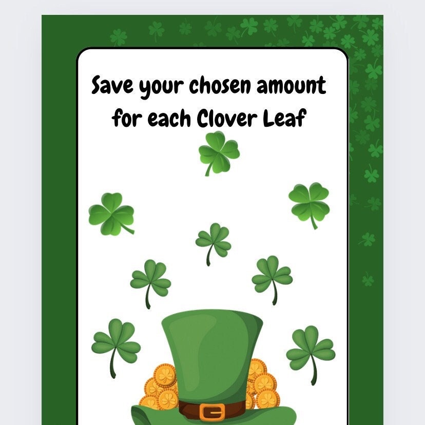 St Patrick’s Day Savings Tracker, cash Stuffing, Budgeting, A6 binder, Save money, Envelope method, Budget, Challenge