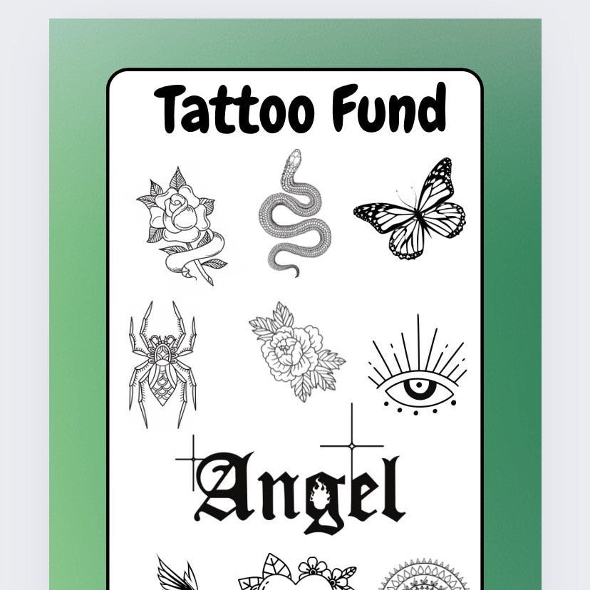 Tattoo Savings Tracker, cash Stuffing, Budgeting, A6 binder, Save money, Envelope method, Budget, Challenge
