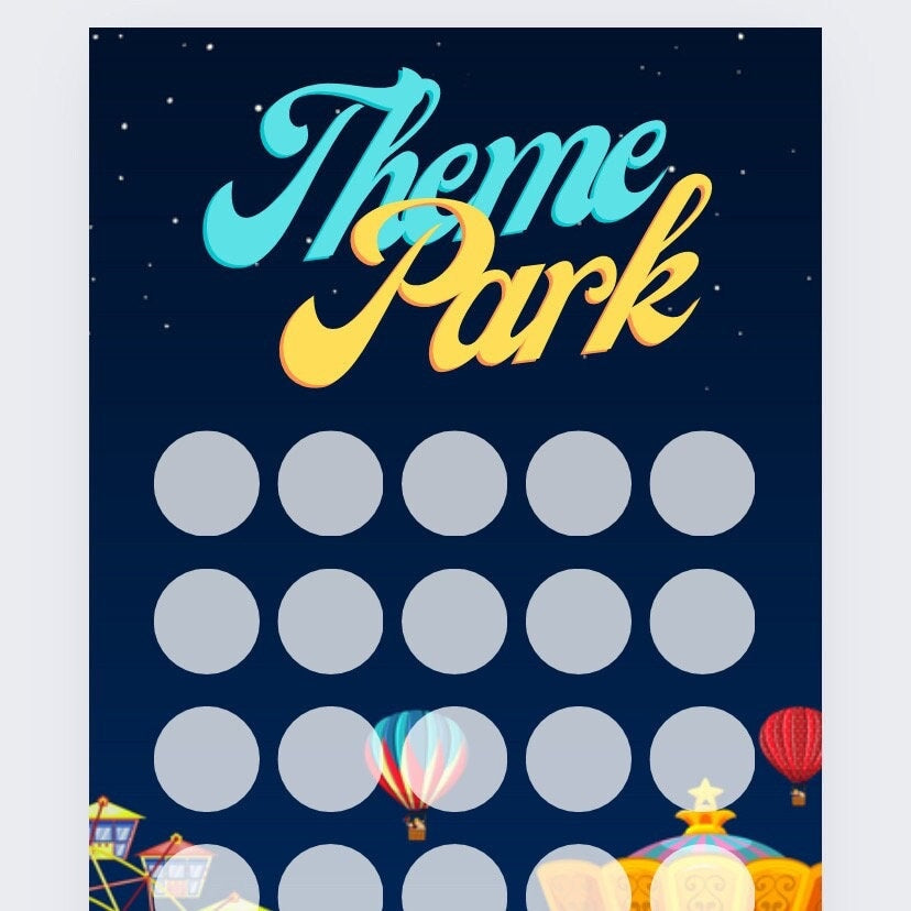 Theme Park themed Savings Tracker, cash Stuffing, Budgeting, A6 binder, Save money, Envelope method, Budget, Challenge