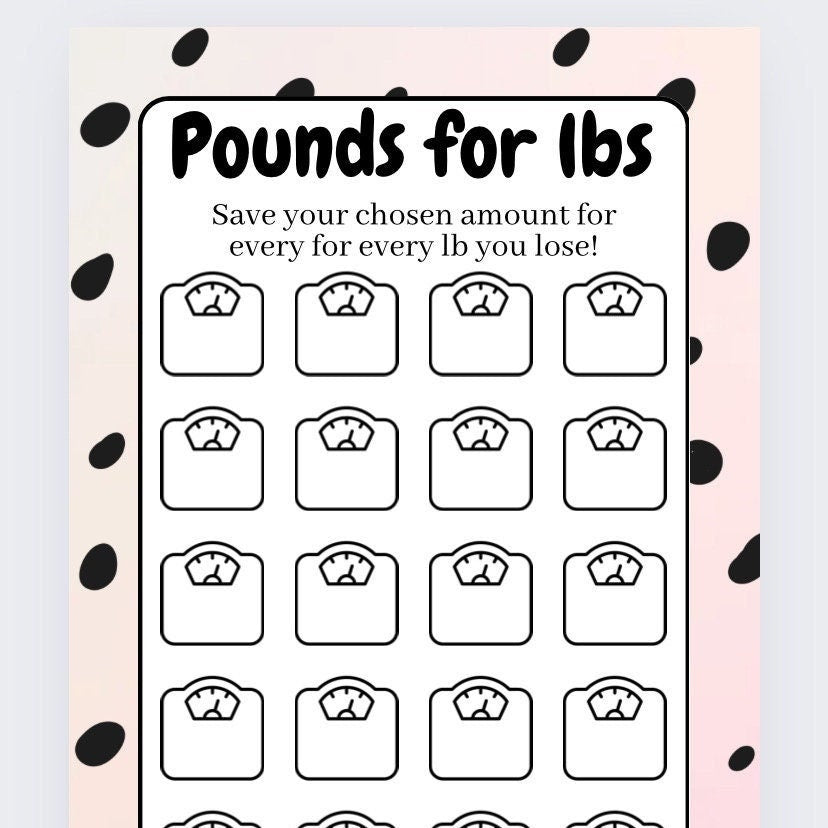 Pounds for lbs Savings Tracker, cash Stuffing, Budgeting, A6 binder, Save money, Envelope method, Budget, Challenge, Weight Loss