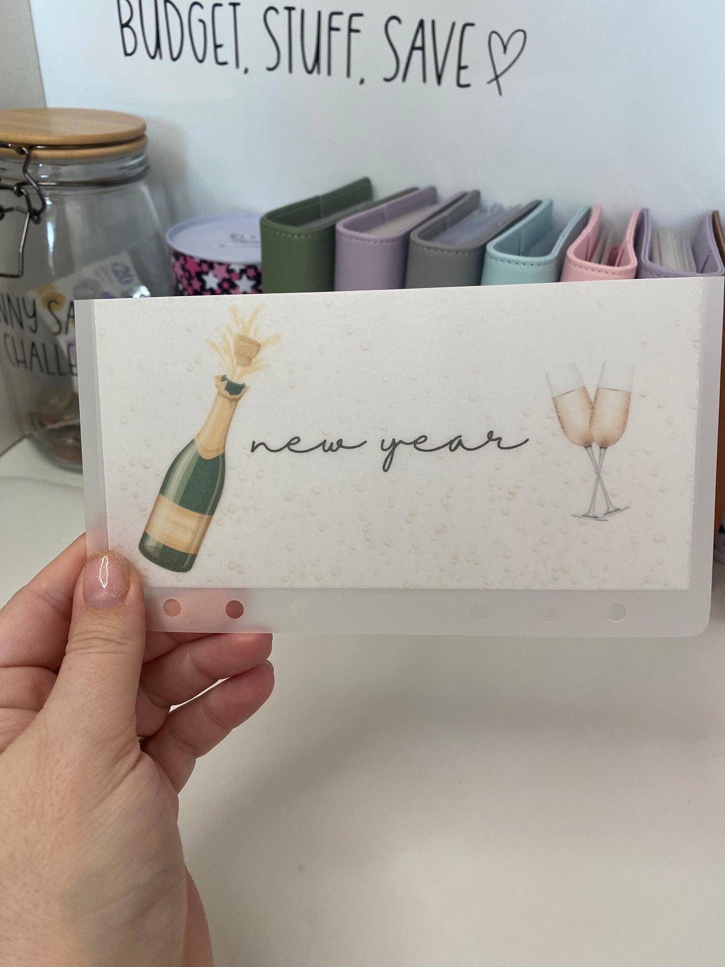 New Year A6 VELLUM Wallet, Cash Stuffing