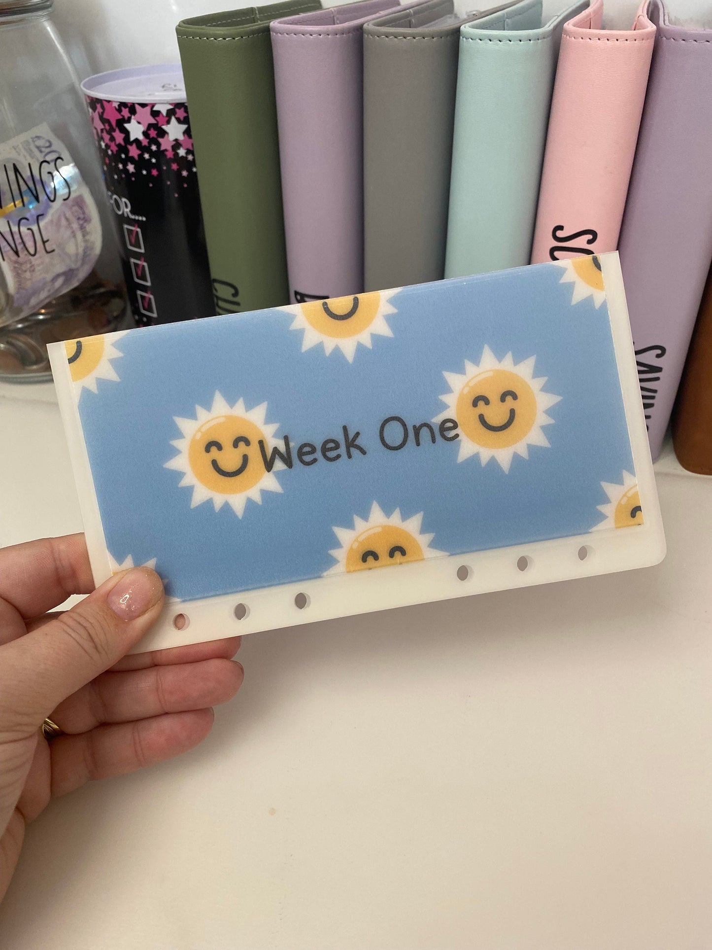 Week 1-5 SUNSHINE Vellum Wallets, weekly/monthly cash stuffing