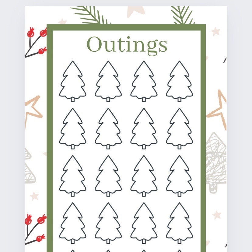 Christmas Outings Savings Tracker, Cash Stuffing, Budgeting, Days Out, Market, Fayre, Santa