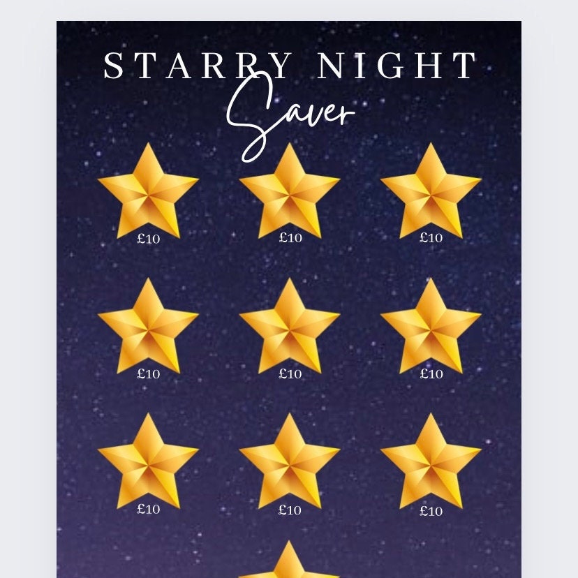 Starry Night Savings Tracker and vellum wallet, cash Stuffing, Budgeting, A6 binder, Save money, Envelope method, Budget, Challenge