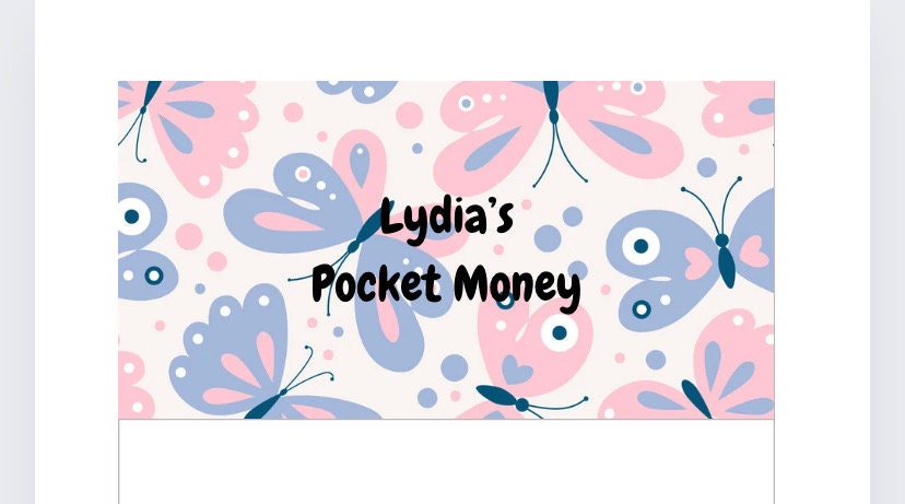 Pocket money vellum Wallet, Cash Stuffing, Budgeting