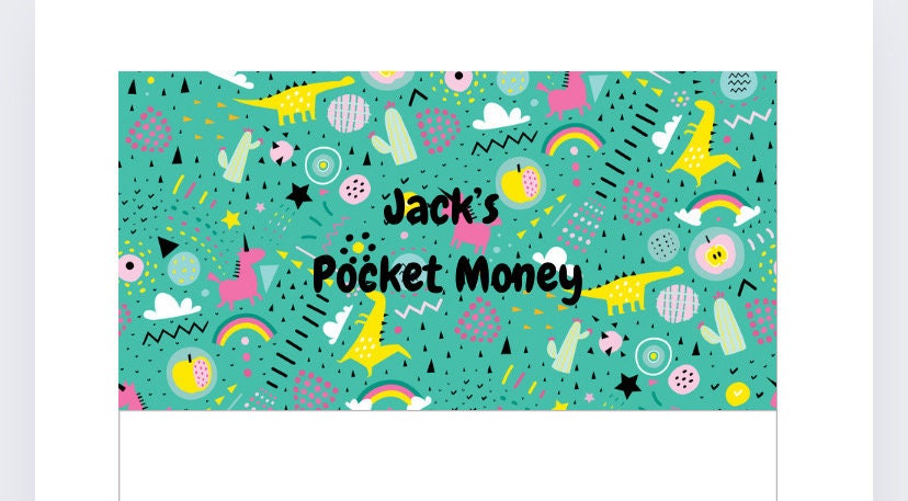 Pocket money vellum Wallet, Cash Stuffing, Budgeting