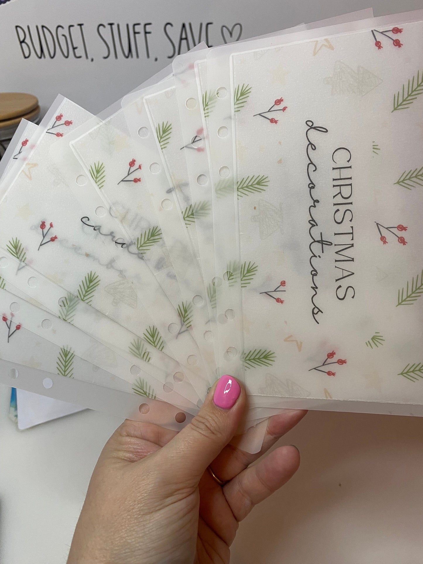 A6 Christmas Binder with Vellum wallets and matching trackers, Budget Binder, Cash Stuffing, Budgeting, Choice of Colours, Money, Organise
