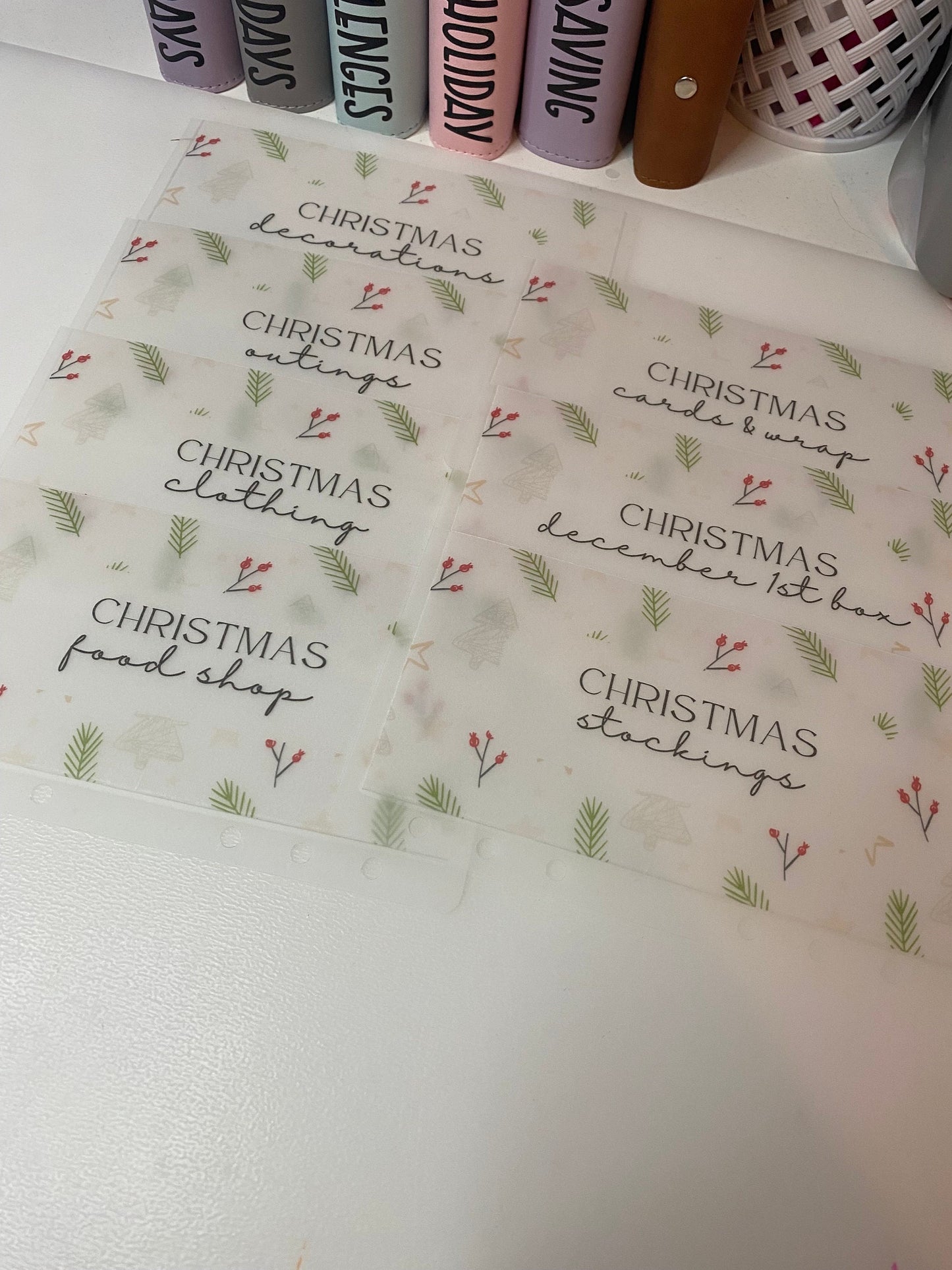 A6 Christmas Binder with Vellum wallets and matching trackers, Budget Binder, Cash Stuffing, Budgeting, Choice of Colours, Money, Organise