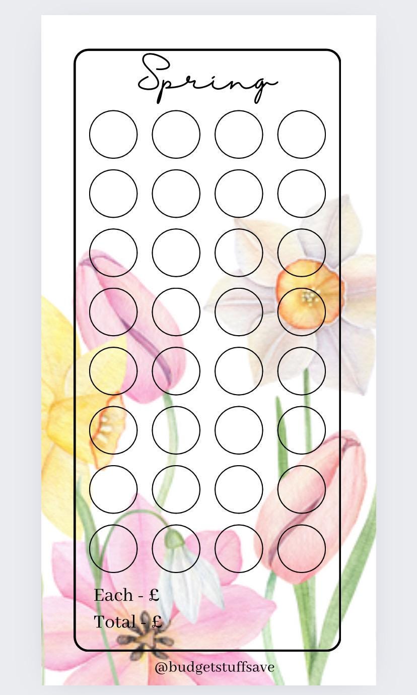 4 Seasons Savings Trackers and wallets, cash Stuffing, Budgeting, A6 binder, Save money, Envelope method, Budget, Challenge