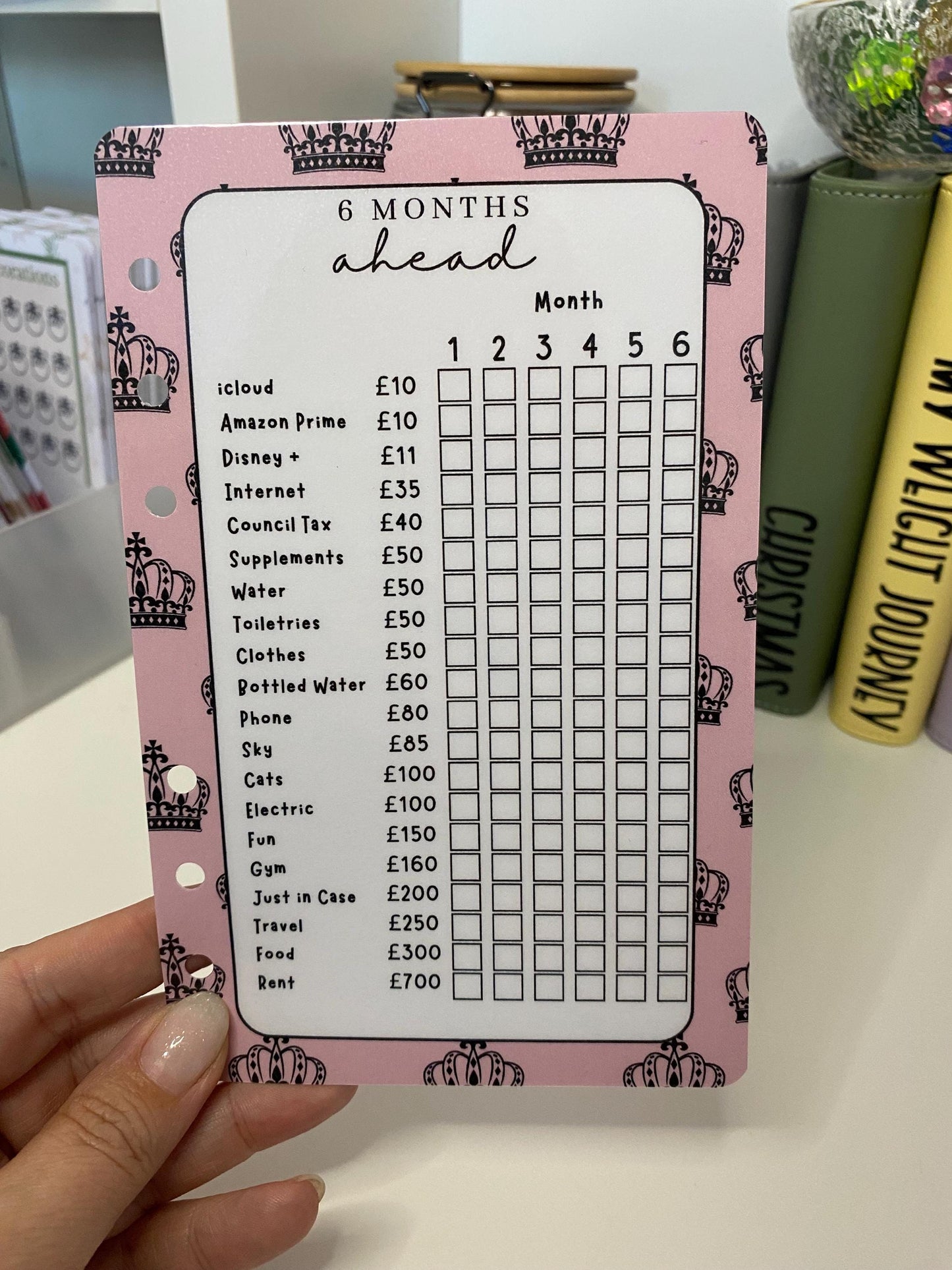6 months ahead Dashboard and matching wallet, Cash Stuffing, Budgeting, Save Money
