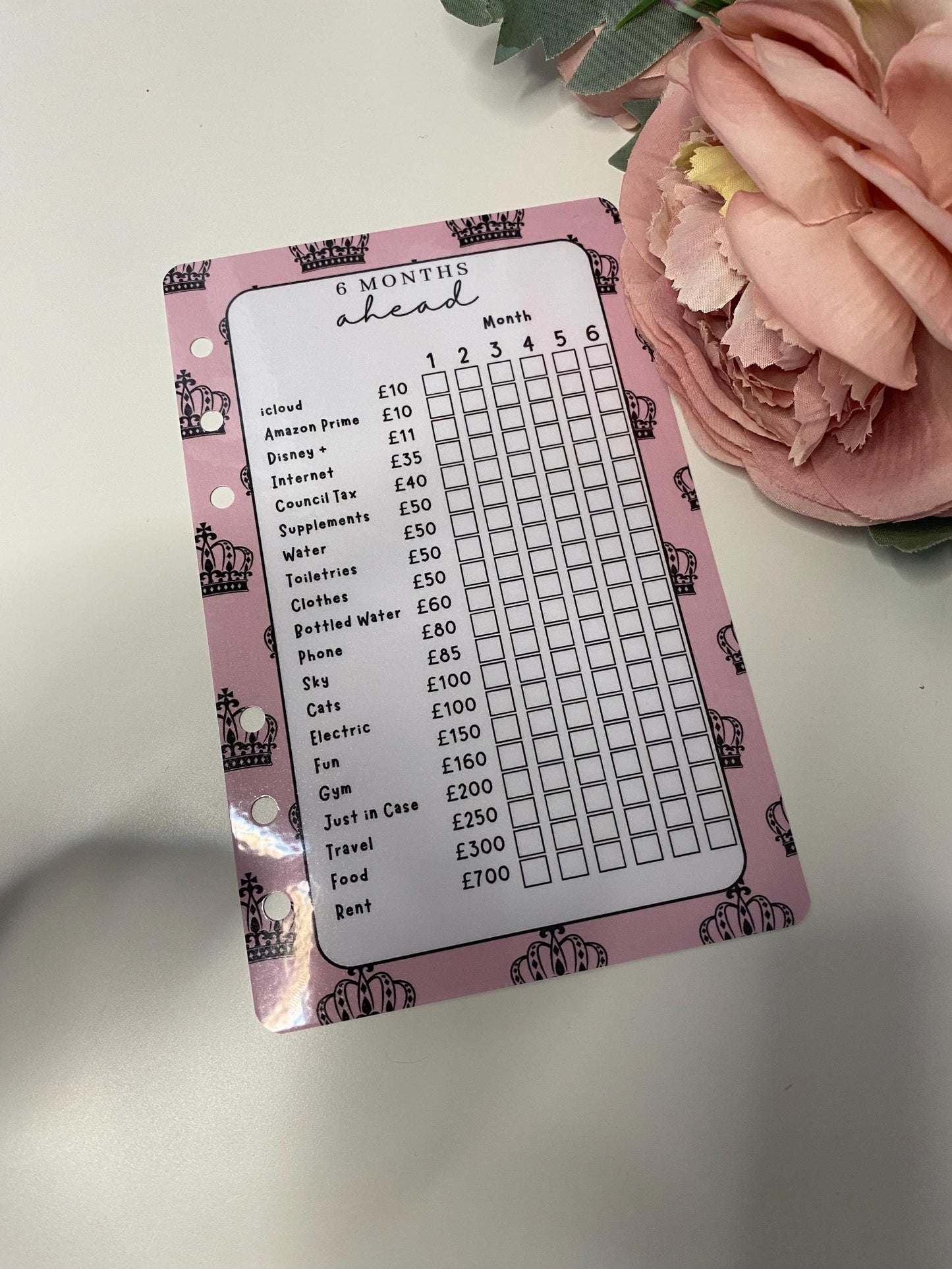6 months ahead Dashboard and matching wallet, Cash Stuffing, Budgeting, Save Money