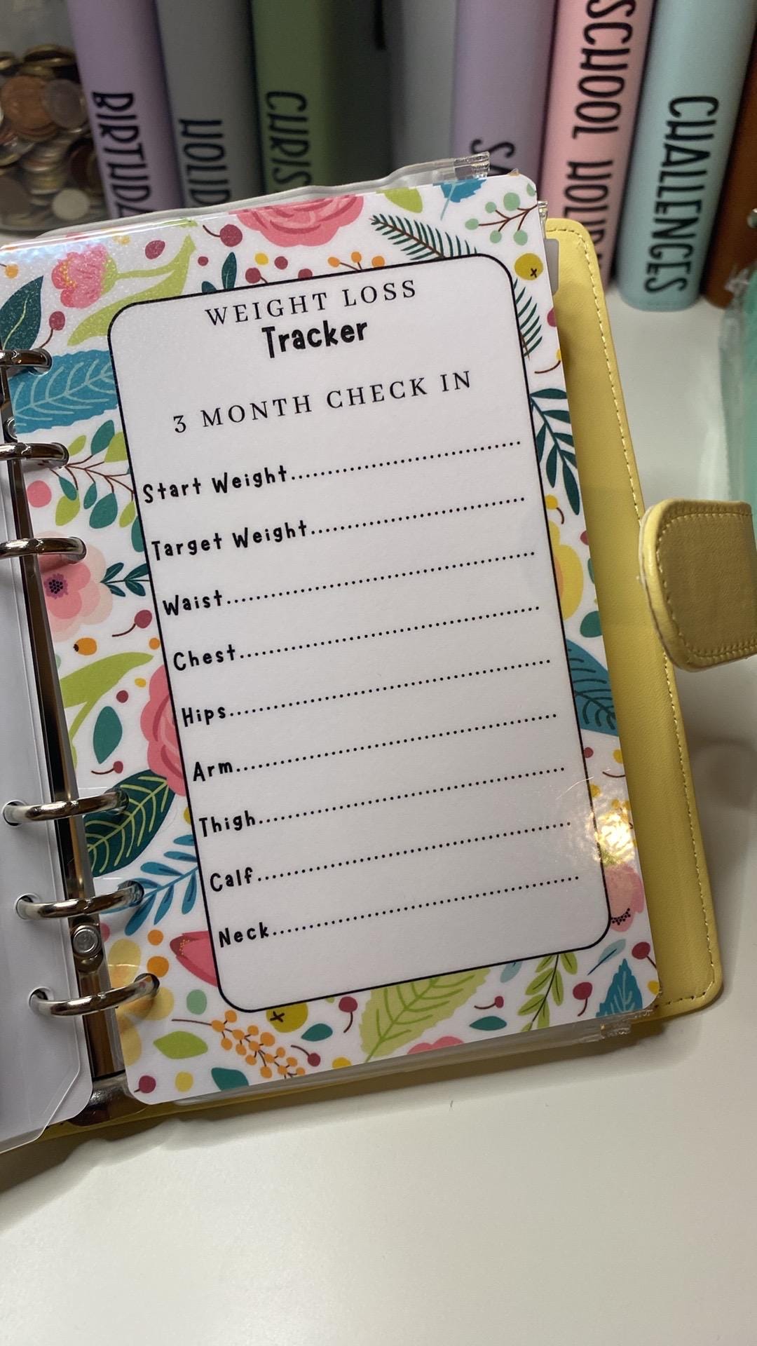 A6 Weight Loss Binder for Cash Stuffing, Budgeting, Wallets, Save, Cash, Organise