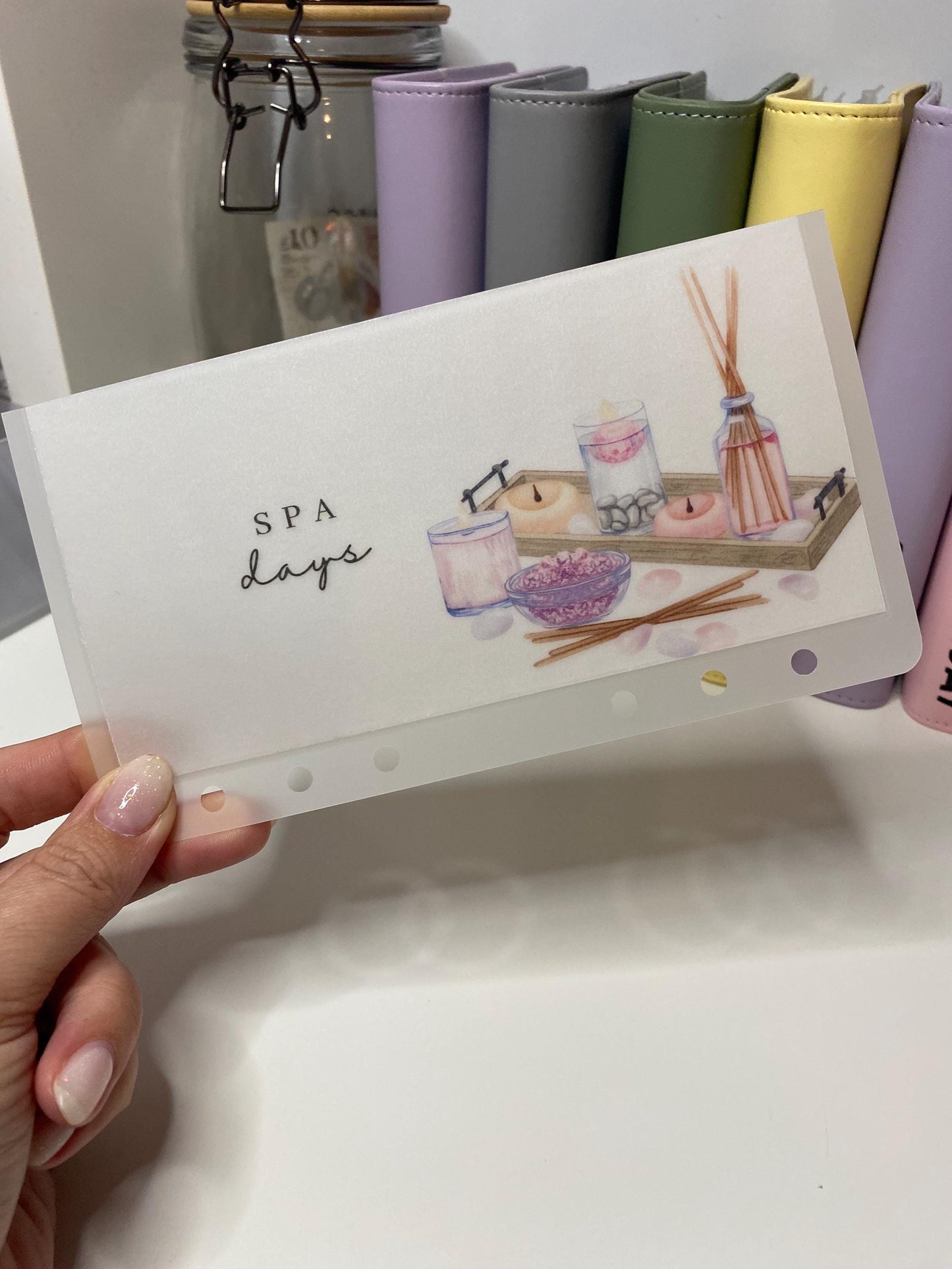 A6 Spa Days Vellum Wallets for Cash Stuffing, Budgeting, Wallets, Save, Cash, Organise