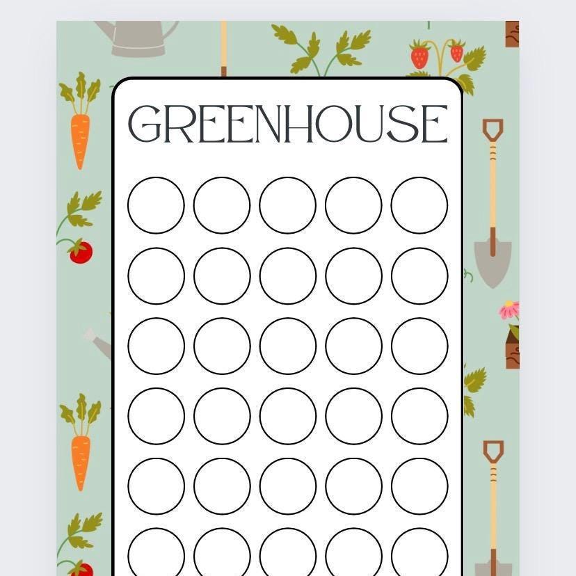 Greenhouse themed Savings Tracker, cash Stuffing, Budgeting, A6 binder, Save money, Envelope method, Budget, Challenge