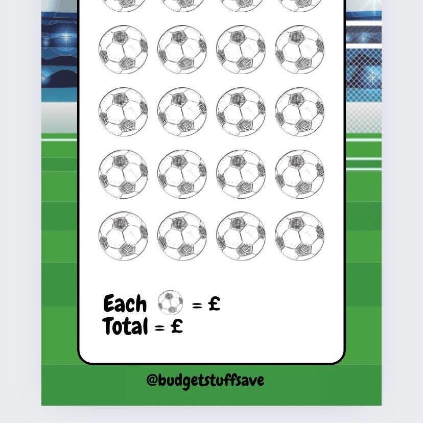 Football Savings Tracker, cash Stuffing, Budgeting, A6 binder, Save money, Envelope method, Budget, Challenge