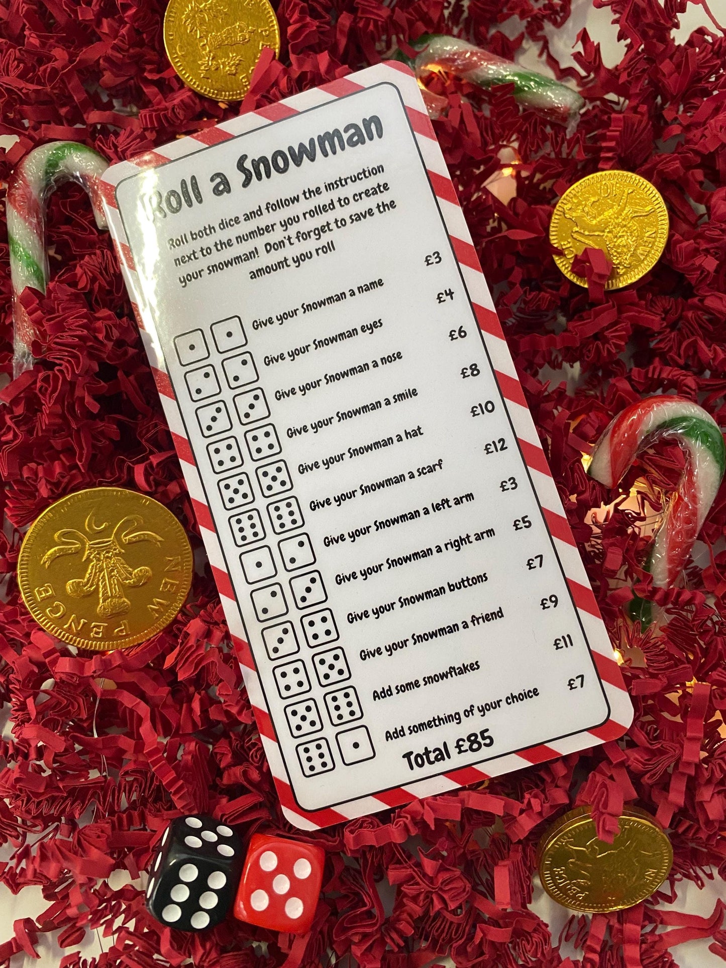 Roll a Snowman Christmas Savings Game, Cash Stuffing, Budgeting