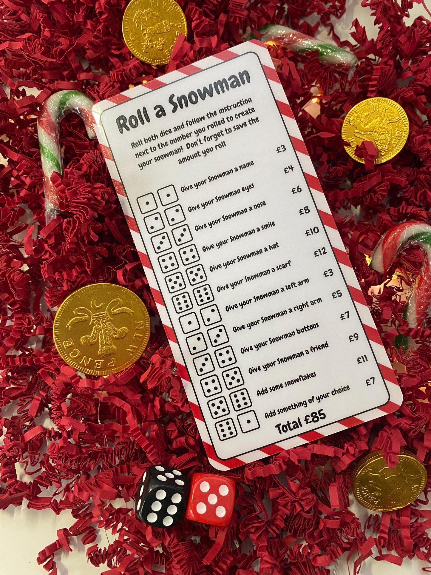 Roll a Snowman Christmas Savings Game, Cash Stuffing, Budgeting