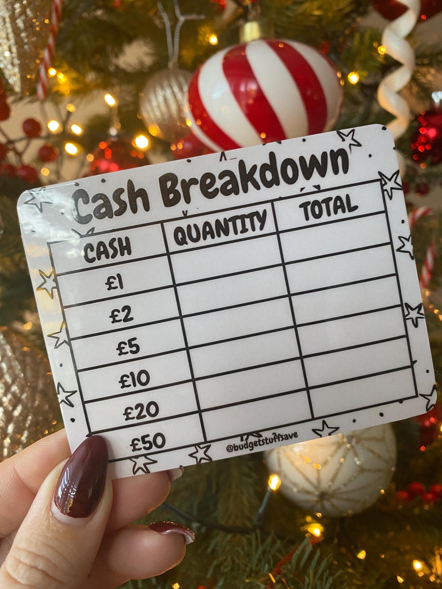Cash Breakdown Tracker for Bank or Post Office, Cash Stuffing, Budgeting, Budget Binder, Tracker, Save, Money, Challenge