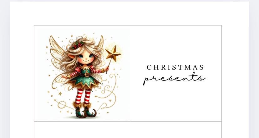 A6 Christmas Fairy Vellum Wallets for Cash Stuffing, Budgeting, Wallets, Save, Cash, Organise