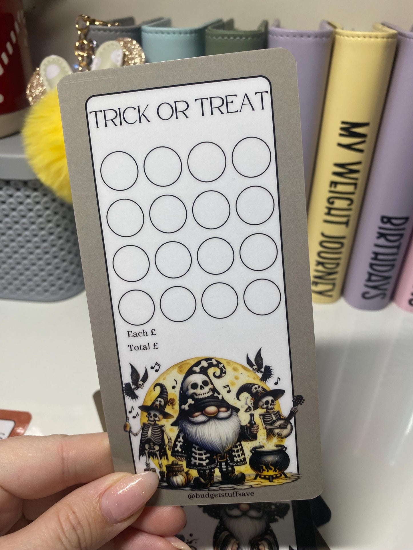 Halloween Gonk Collection, Trackers, Vellum Wallet and zip wallets, tracker for Cash Stuffing, Budgeting, Wallets, Save, Cash, Organise