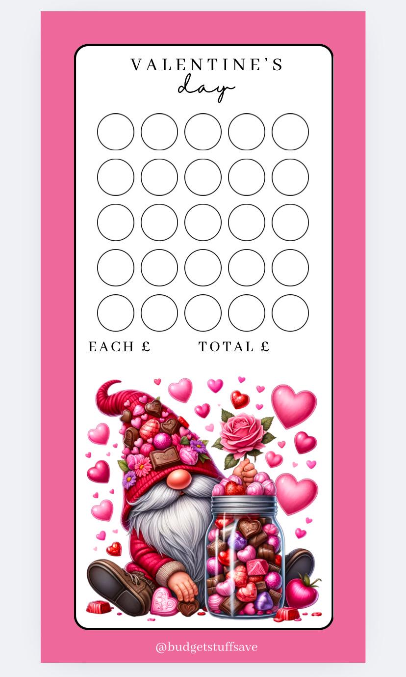 Valentines Gonk tracker and Vellum Wallet for Cash Stuffing, Budgeting, Wallets, Save, Cash, Organise