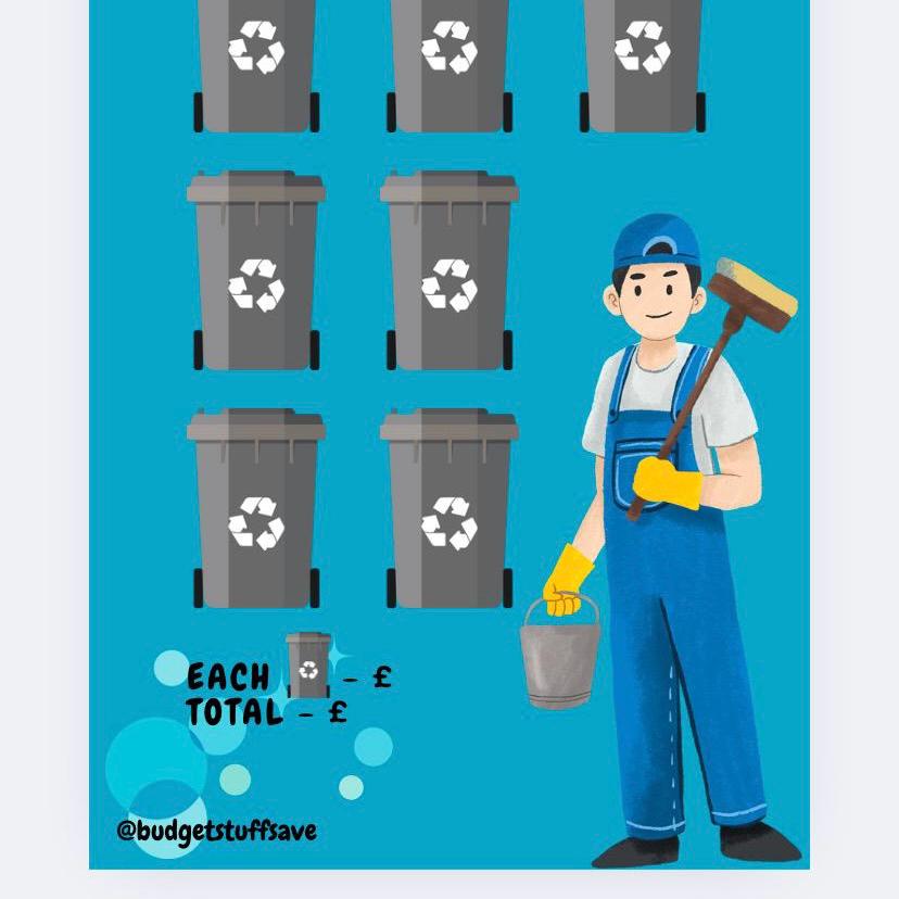 Wheelie Bin Cleaning Tracker, Cash Stuffing, Budget Binder Trackers, Save Money, Cash Envelopes, Budgeting, Money Saver, Presents, Gifts