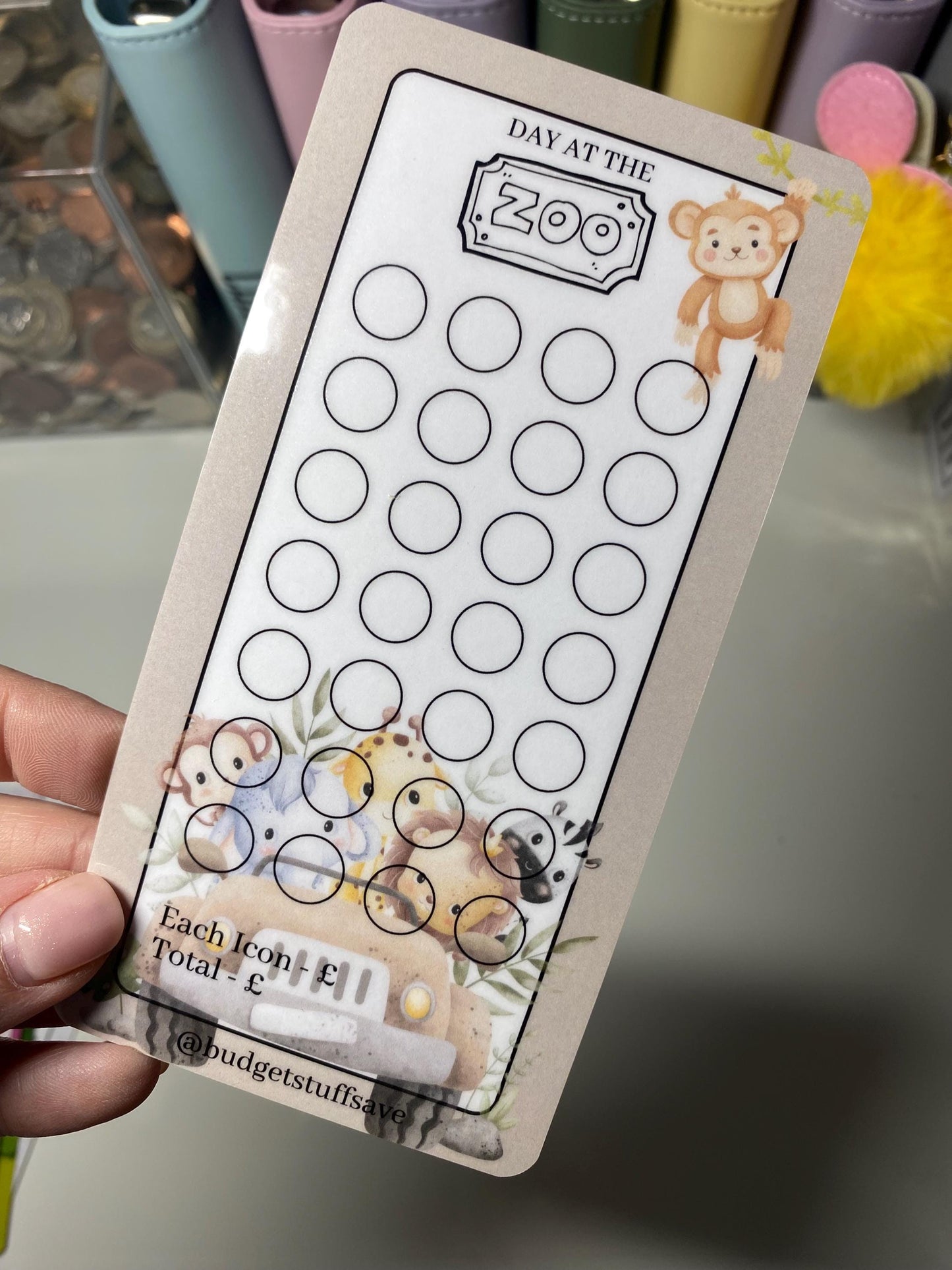 Zoo A6 VELLUM tracker and Wallet, Cute animal design, Cash Stuffing