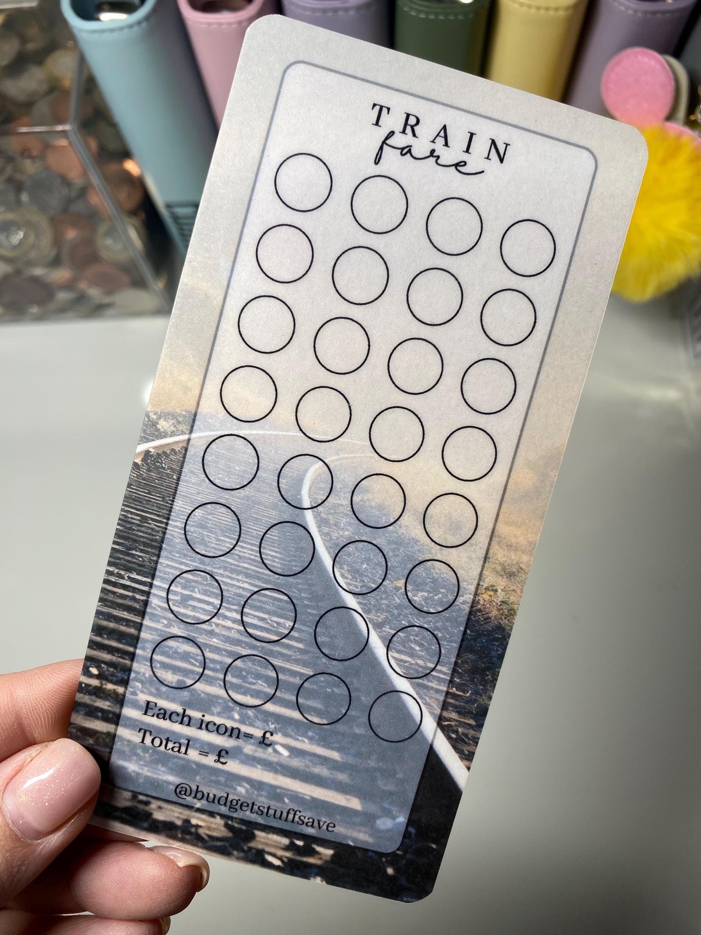 A6 Train Fare Vellum Wallet and tracker for Cash Stuffing, Budgeting, Wallets, Save, Cash, Organise