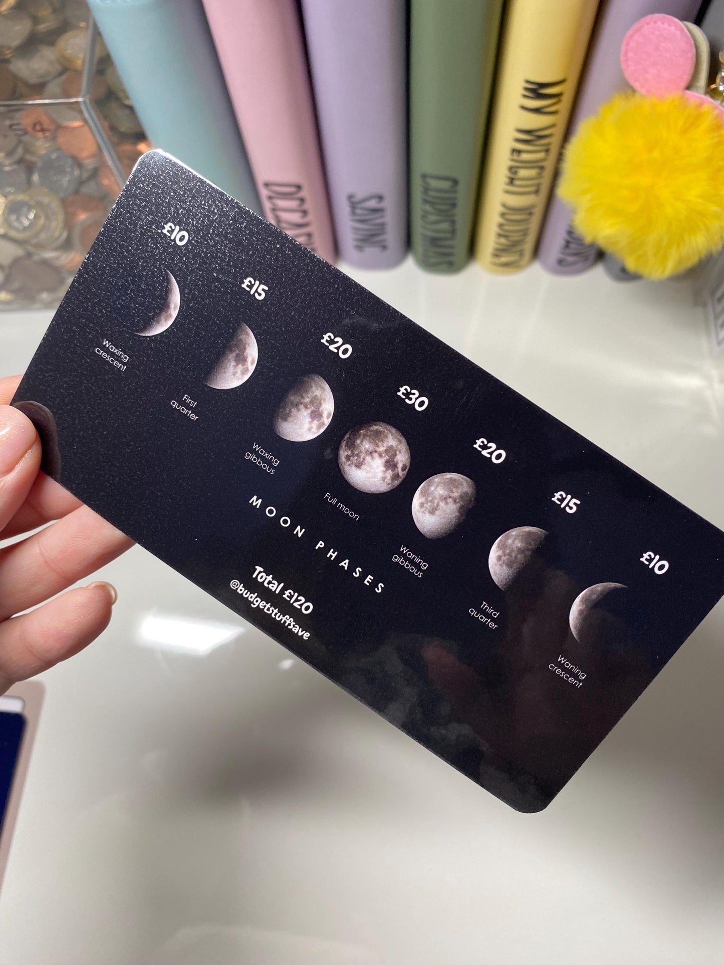 Moon Phases Savings Tracker, Cash Stuffing, Budget Binder Trackers, Save Money, Cash Envelopes, Budgeting, Money Saver, Presents, Gifts