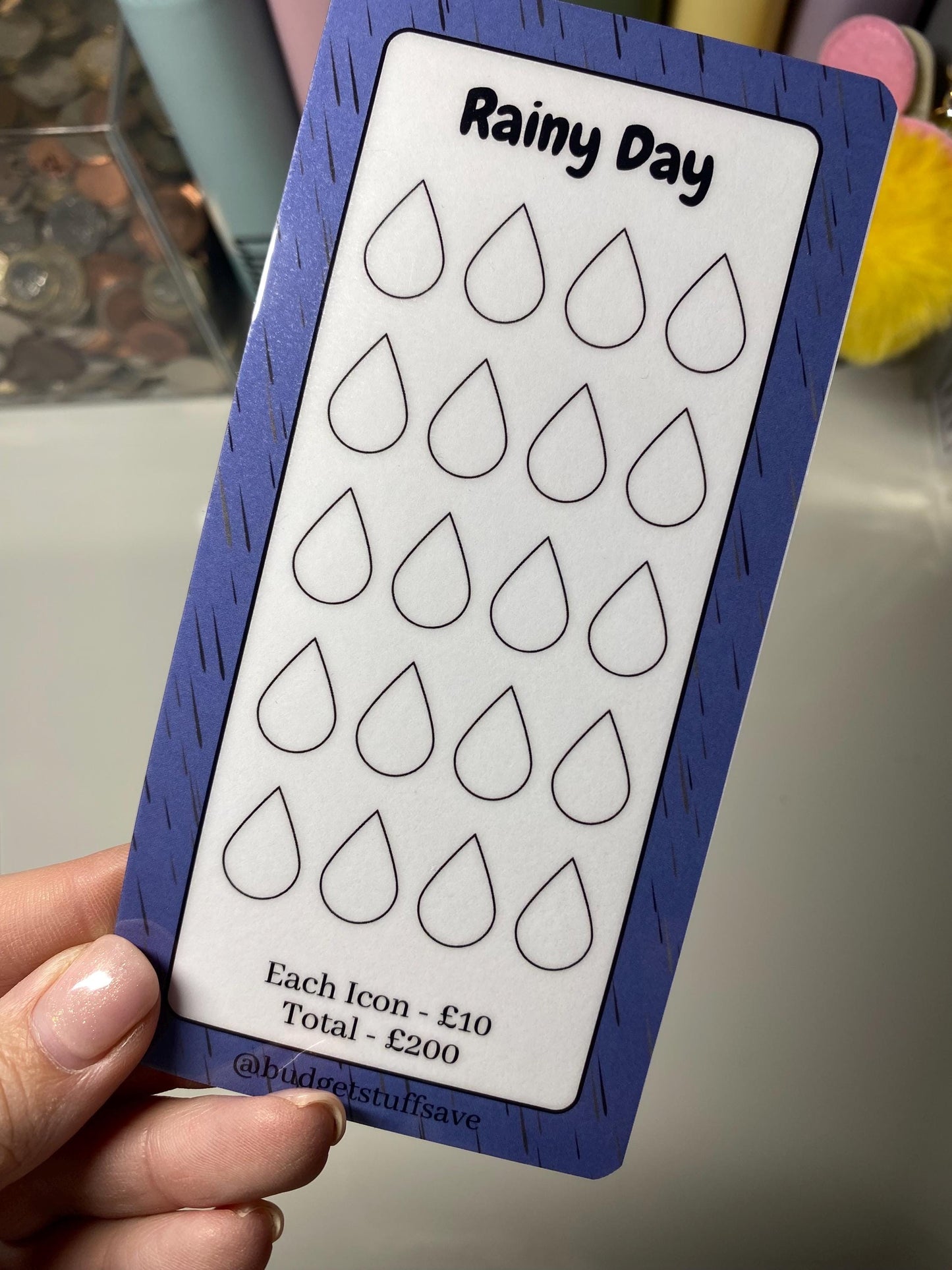 Rainy Day Savings Tracker, cash Stuffing, Budgeting, Rainy, Save, Money, Organise, Activity, Challenge