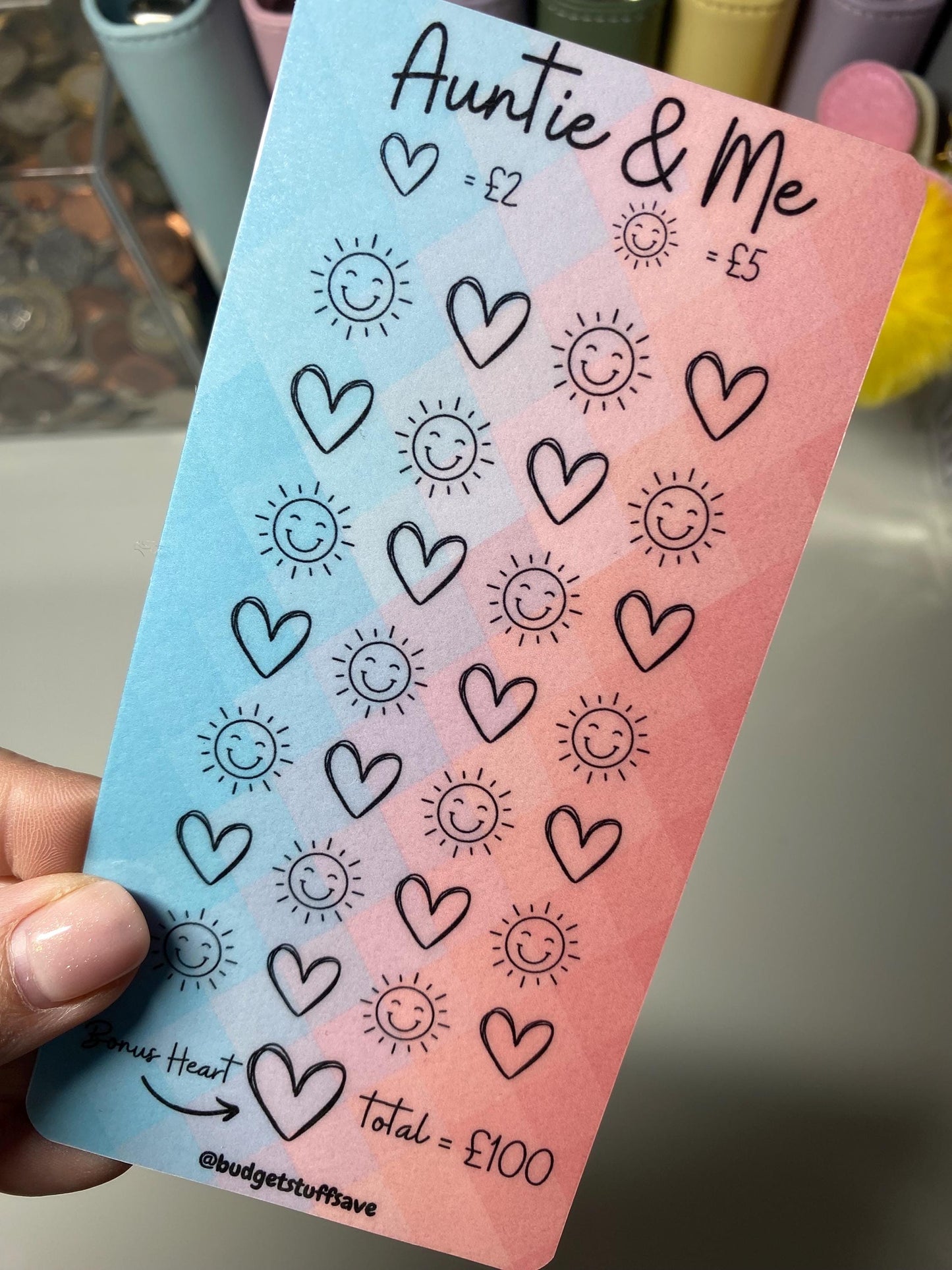 Auntie and me Savings Tracker and wallet, cash Stuffing, Budgeting, A6 binder, Save money, Envelope method, Budget, Challenge