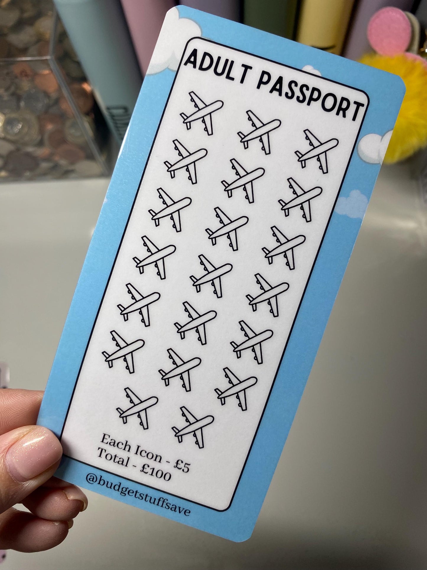 Passport Adult/Kids Savings Tracker, Cash Stuffing, Budgeting Adult and Children’s option