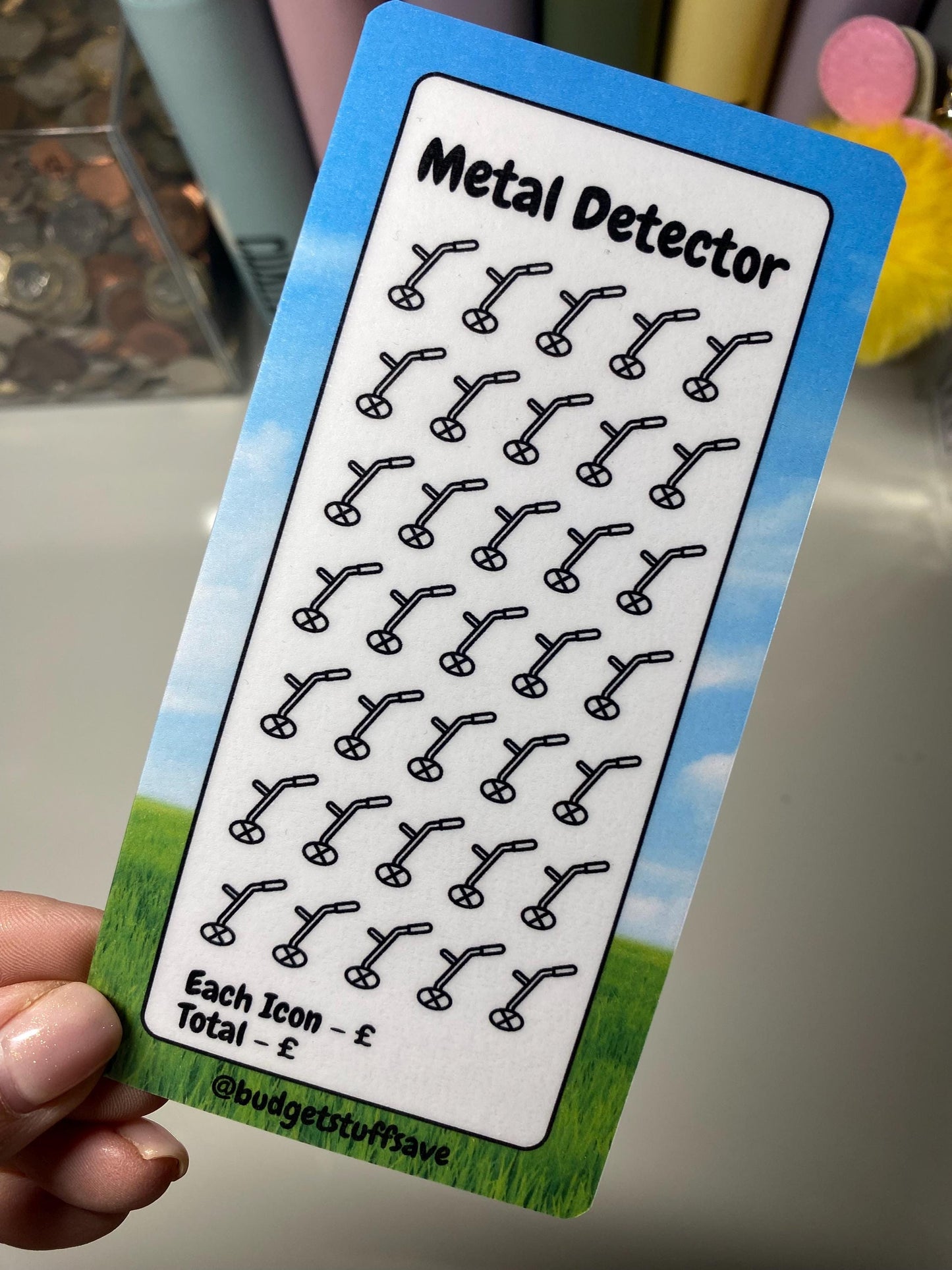 Metal Detector themed Savings Tracker, cash Stuffing, Budgeting, A6 binder, Save money, Envelope method, Budget, Challenge