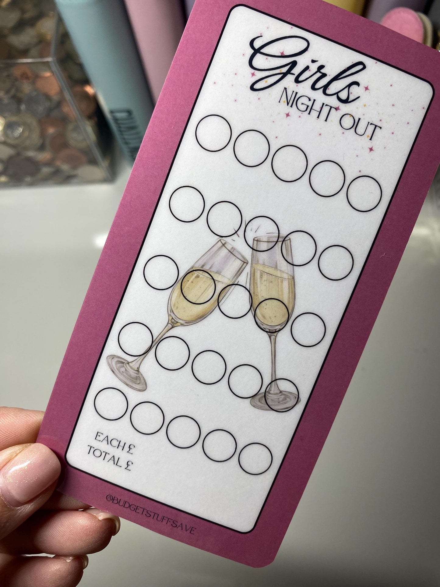 Girls night out Savings Tracker and wallet, cash Stuffing, Budgeting, A6 binder, Save money, Envelope method, Budget, Challenge