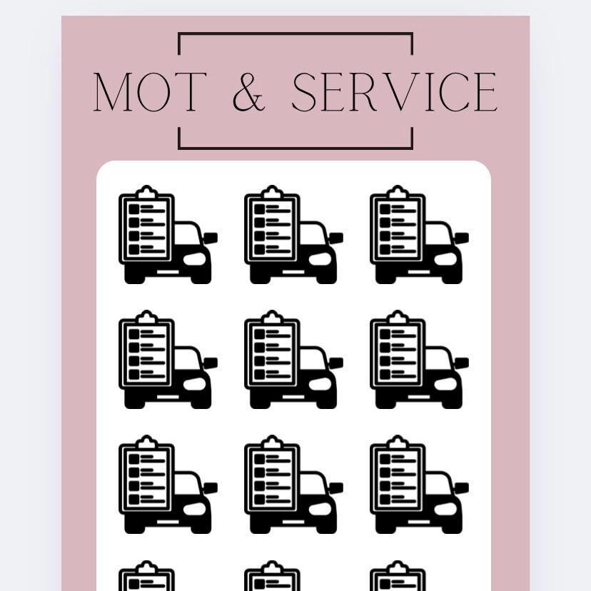 Pink Car MOT & SERVICE savings tracker, budgeting, Cash stuffing