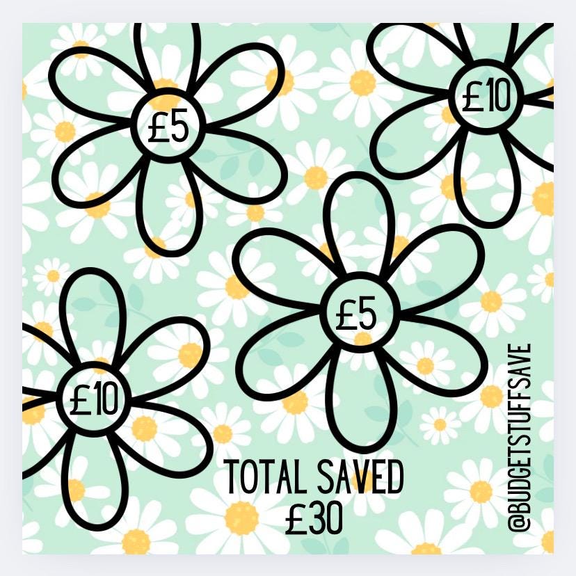 Flower Saver Mini Tracker, Cash Stuffing, Budgeting, Budget Binder, Tracker, Save, Money, Challenge