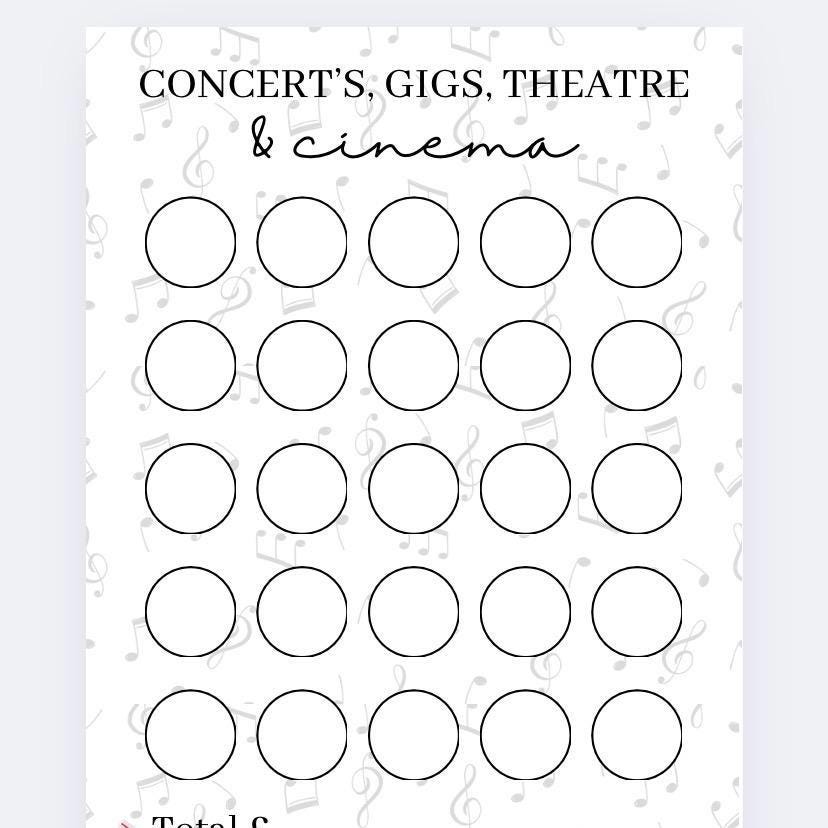 Concerts, Gigs & theatre Savings Tracker and wallet, cash Stuffing, Budgeting, A6 binder, Save money, Envelope method, Budget, Challenge