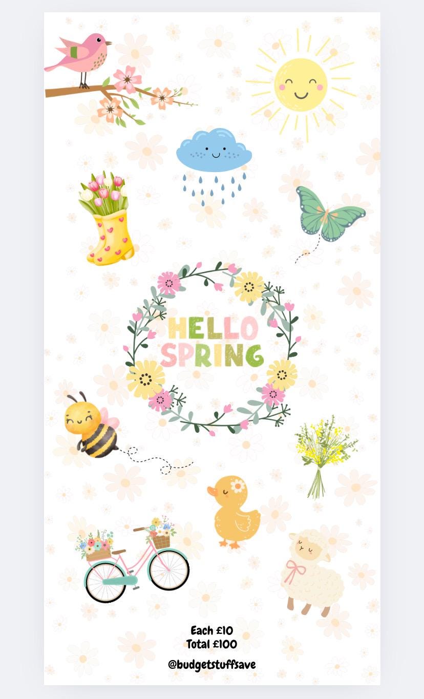 Hello Spring Savings Tracker, Cash Stuffing, Budget Binder Trackers, Save Money, Cash Envelopes, Budgeting, Money Saver, Presents, Gifts